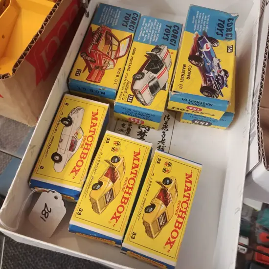 3 MATCHBOX & 4 CORGI BOXED CARS