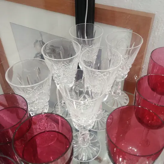 6 WATERFORD CRYSTAL SML STEMMED GLASSES