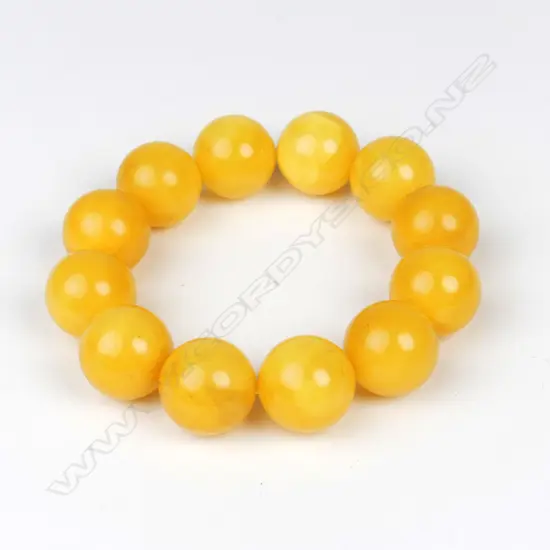 An amber bead bracelet