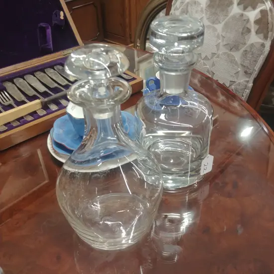 2 CRYSTAL DECANTERS 