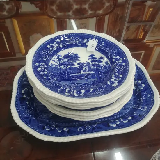SPODE TOWER BLUE & WHITE CHINA - 8 VARIOUS PCS