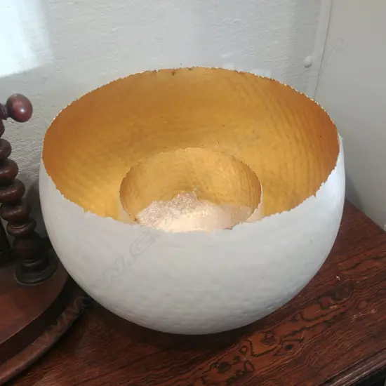 2 LARGE WHITE & GILT BOWLS 