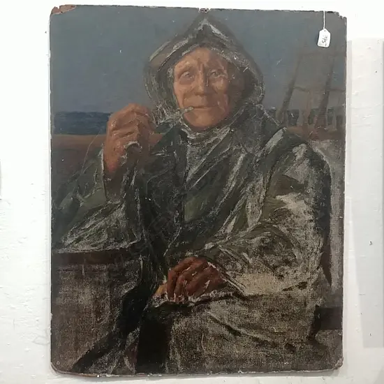 HEGINBOTHAM, PORTRAIT OF MAN, ACRYLIC ON BOARD