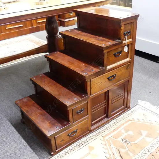 SMALL JAPANESE TANSU STEP-CHEST