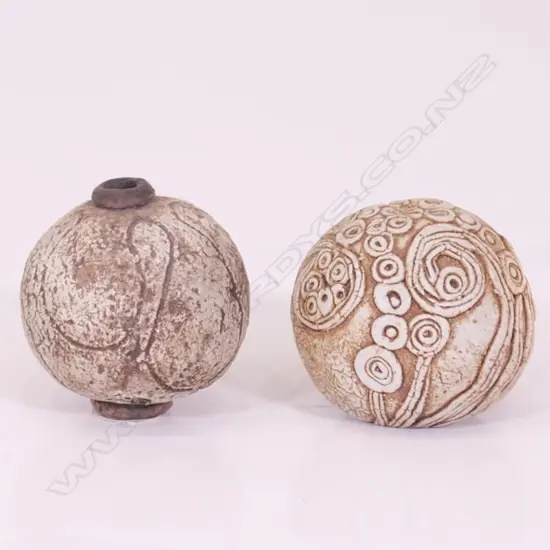 2 ROSEMARY BRITTAIN SPHERICAL VASES