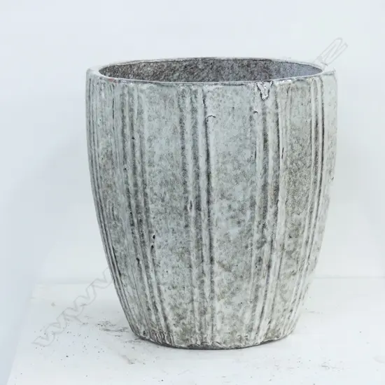 GLAZED GREY GARDEN POT, H. 330MM
