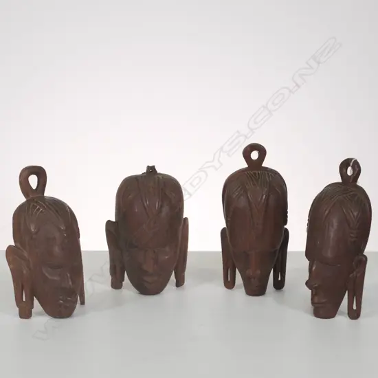 FOUR AFRICAN WALL MASKS, TALLEST 170MM