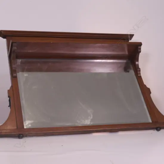 EDWARDIAN MAHOGANY OVERMANTEL MIRROR, L. 1150MM