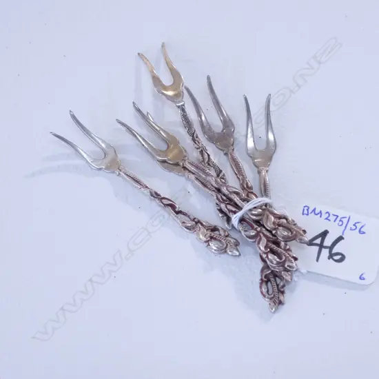 SIX .835 DUTCH SILVER COCTAIL FORKS