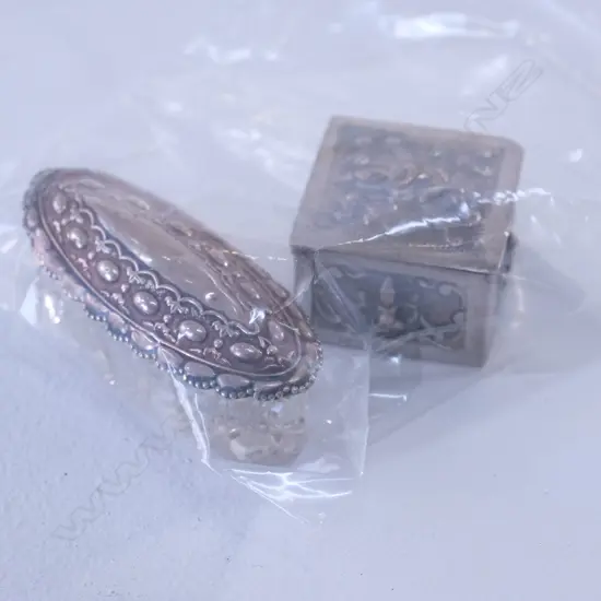 SILVER LIDDED VANITY JAR & THAI SILVER BOX