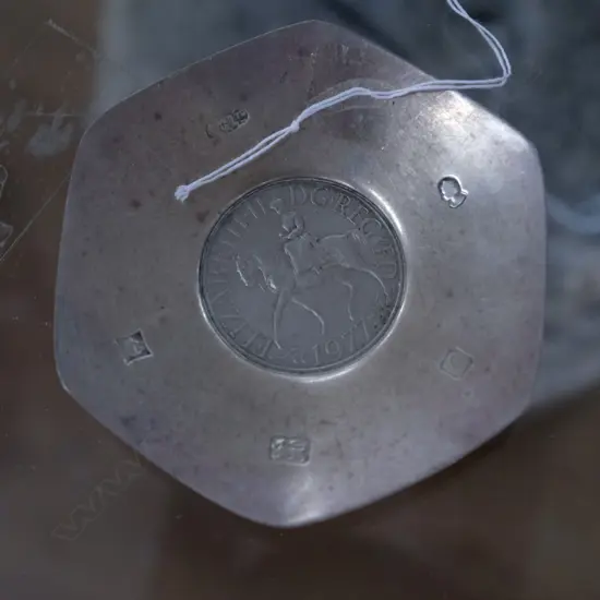 SILVER COIN SET DISH