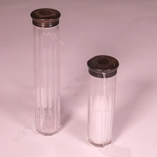 2 SILVER TOPPED BOTTLES