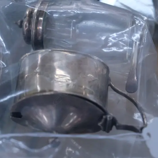 SILVER MUSTARD POT & PEPPER POT