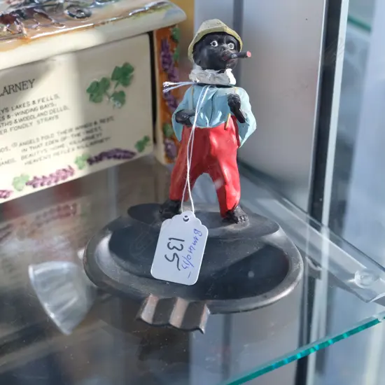 NOVELTY METAL ASHTRAY H. 110MM