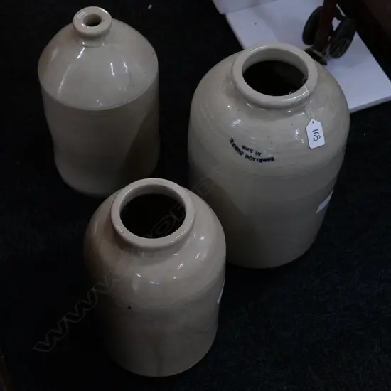 TRIO OF TIMARU POTTERIES LARGEST H. 370MM