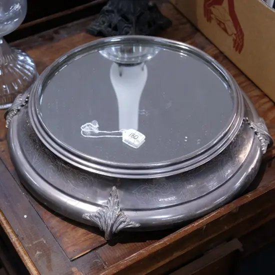 EP FRAMED MIRRORED CAKE PLATEAU DIA. 460MM