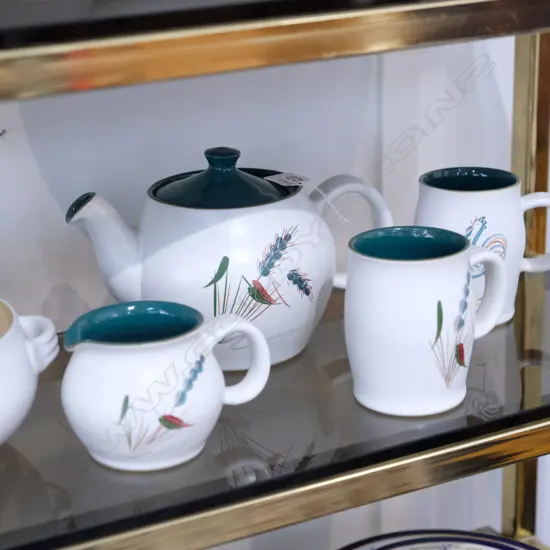 DENBY TEAPOT WITH ASST TABLE WARE