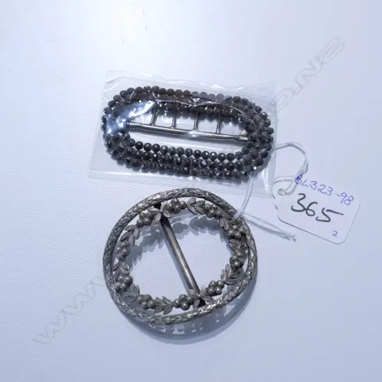 GEORGIAN CUT STEEL BUCKLE AND ONE OTHER
