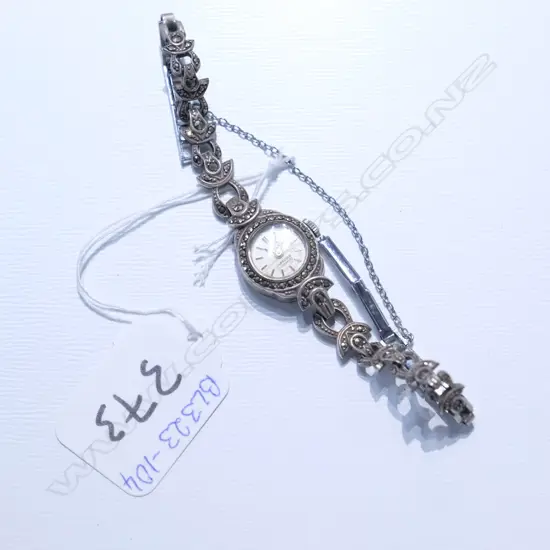 SILVER AND MARCASITE COCKTAIL WATCH