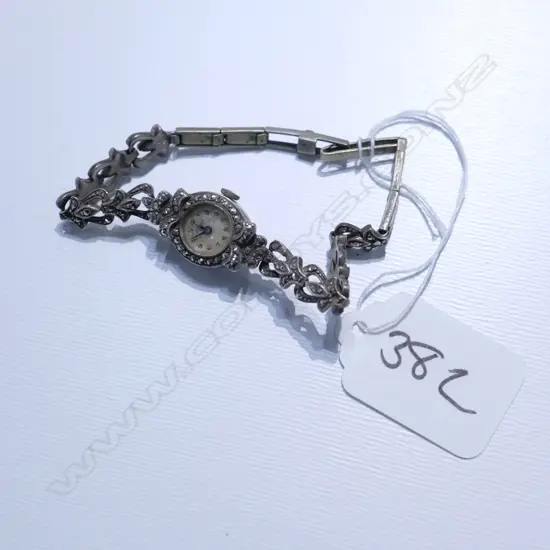 SILVER AND MARCASITE COCKTAIL WATCH