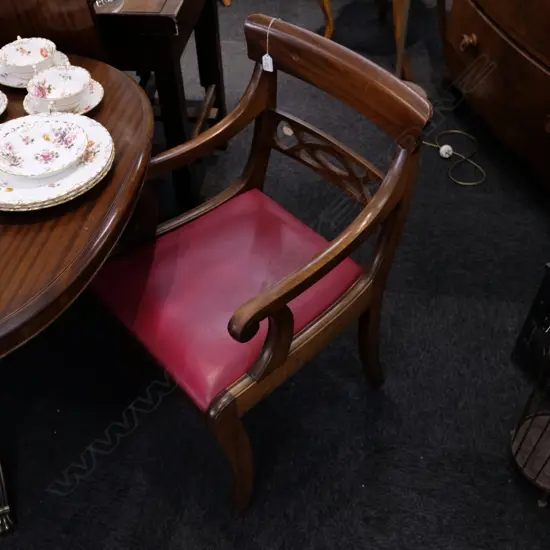 6 REPRODUCTION REGENCY STYLE DINING CHAIRS (2 CARVERS) W. 500MM D. 530MM H. 850MM 