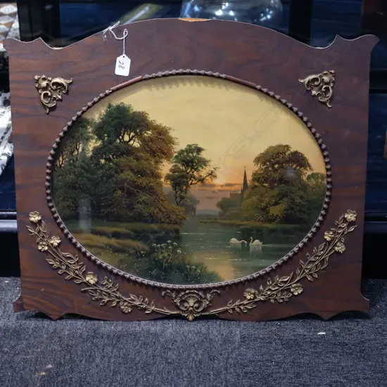 OAK FRAMED CANVAS LANDSCAPE PRINT - FRAME 550MM X 630MM