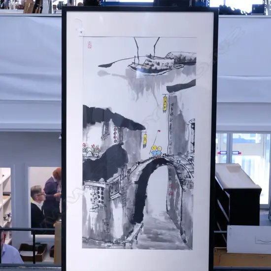 LARGE CONTEMPORARY CHINESE LANDSCAPE BY SHANGHAI BASED ARTIST MICHEL SHAUIXING