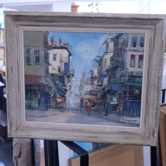 B. OORSCZOR? OIL ON CANVAS EUROPEAN? ST. SCENE - FRAME 540MM X 640MM