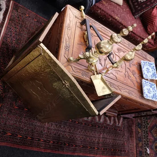 BRASS FIRE SCREEN/FIRE DOGS ETC