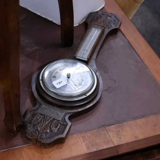 OAK BANJO BAROMETER H. 560MM