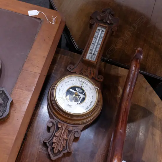 OAK BANJO BAROMETER H. 585MM