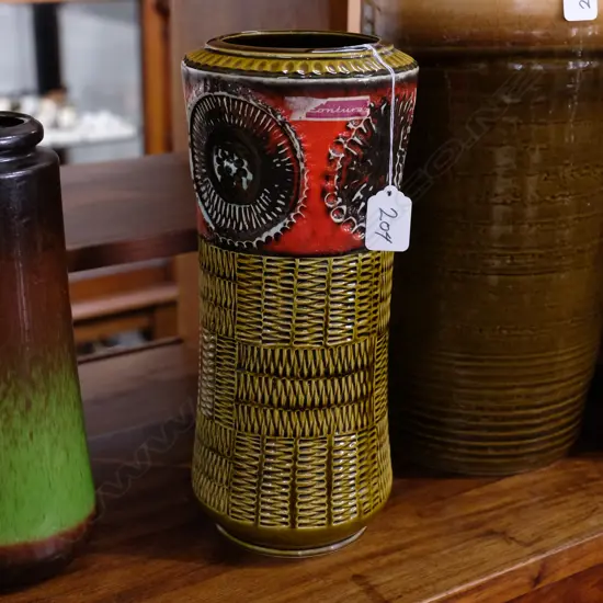 1950s GERMAN 'BAY' VASE ORIGINAL LABEL 310 X 140MM