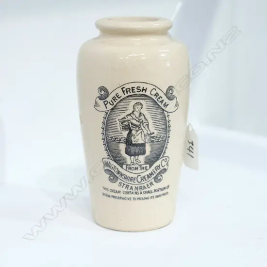 LARGE EDWARDIAN CREAM POT (CRACK TO BASE) H.160MM