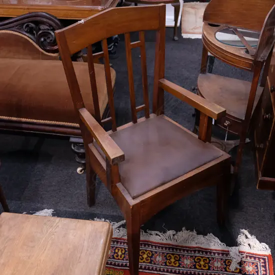 RIMU ROY LIPPINCOTT  ARMCHAIR c1925/1926 This masters lecture chair is one of a few that architect Roy Lippincott designed for the Old Arts / Clock Tower Building (1926) at 22 Princess St