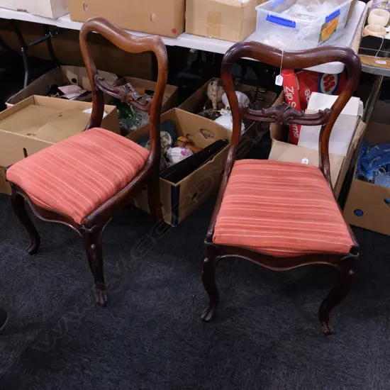 2 19THC SADDLE BACK CHAIRS