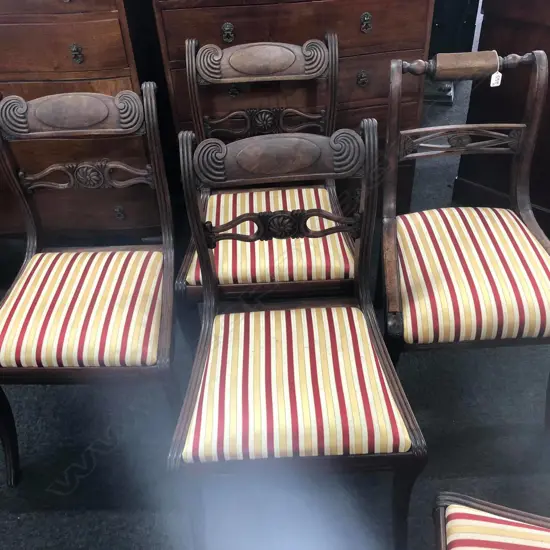 FOUR REGENCY DINING CHAIRS