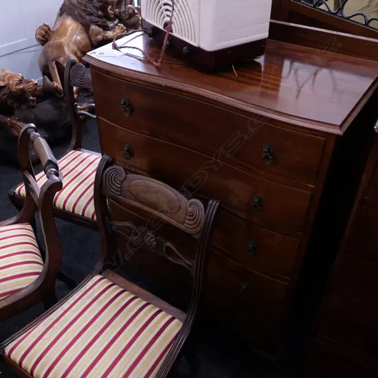 MAHOGANY  QUEEN ANNE STYLE 5 DRAWER CHEST