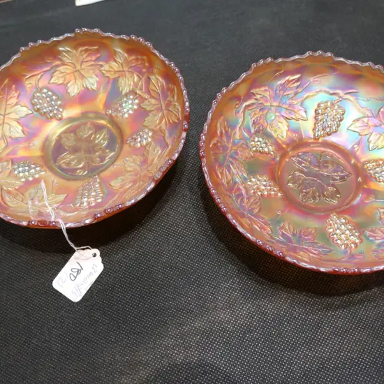 2 CARNIVAL GLASS DISHES