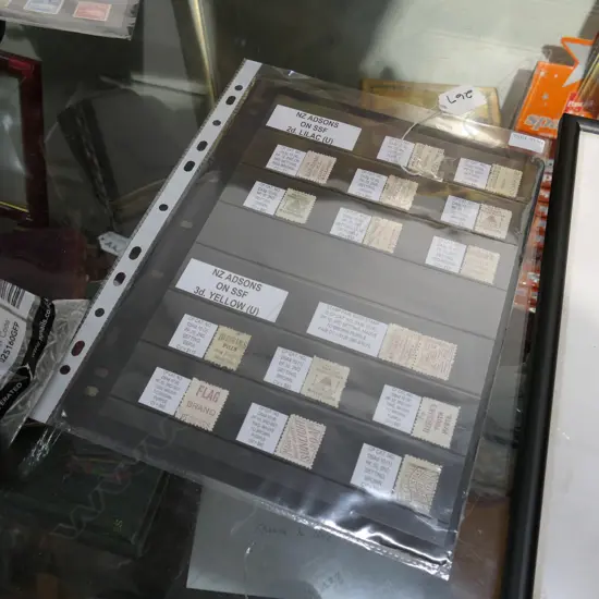 PAGE COLONIAL NZ ADVERTISING STAMPS ON REVERSE