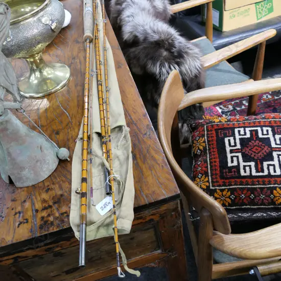 J S SHARPE FLY ROD IN CANVAS BAG