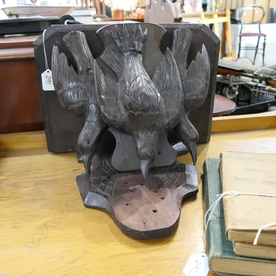 MAHOGANY BLACK FOREST CARVED WALL BRACKET