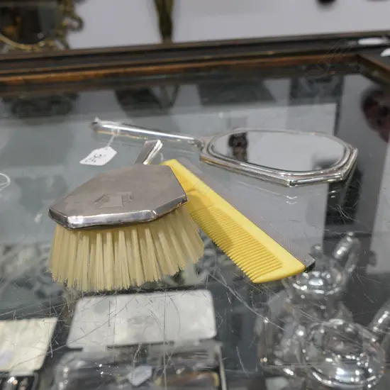 DECO S/S BRUSH COMB + MIRROR