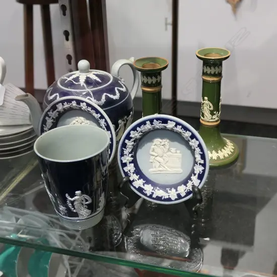 6 PCES COPELAND CHINA INCLUDING CANDLESTICKS