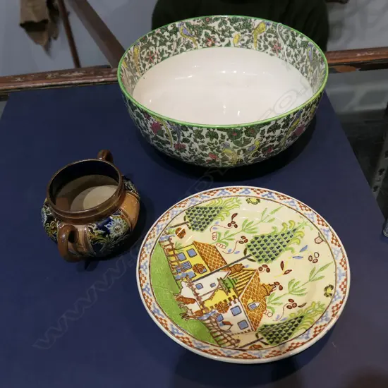 3 PCES ROYAL DOULTON INCL 'PERSIAN' BOWL, LAMBETH & ANOTHER