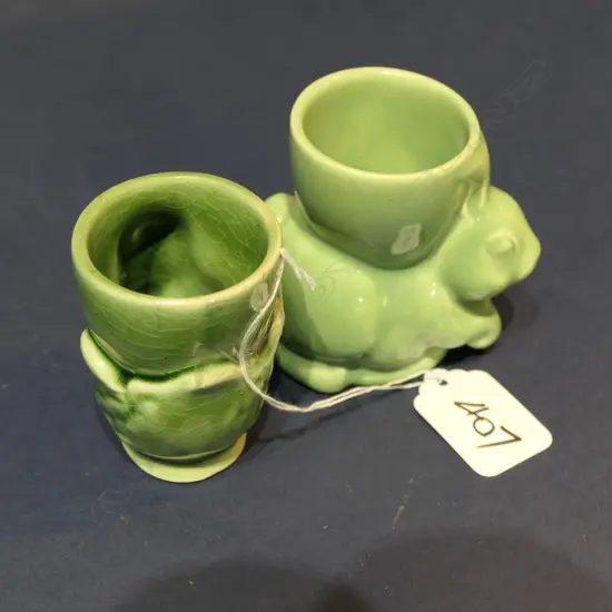 TWO CROWN LYNN EGG CUPS