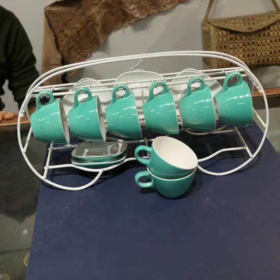 AIR NEW ZEALAND TEAL NORITAKE WARE ON RACK