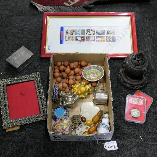 LOT ASST ORIENTAL ITEMS / STAMPS ETC