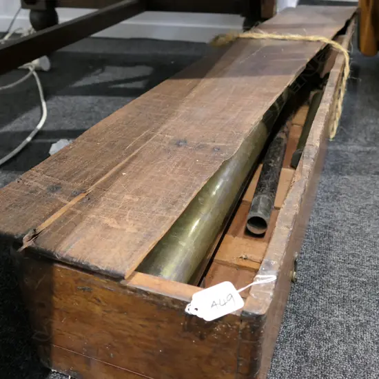 19TH C CASED BRASS TELESCOPE