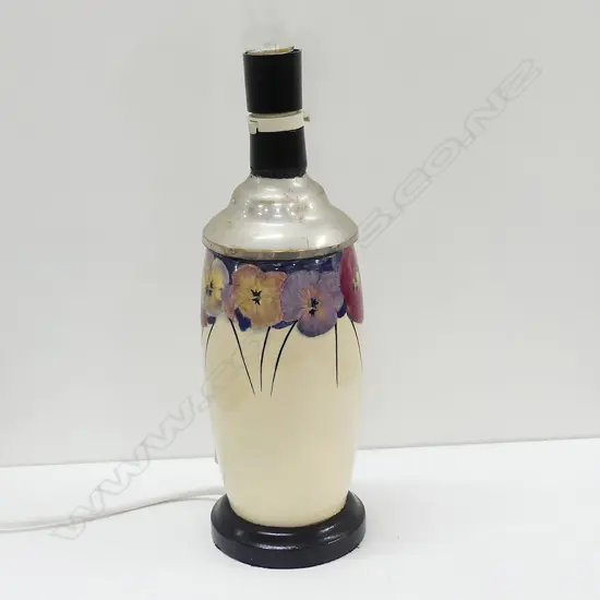 ROYAL DOULTON PANSY LAMP, H. 320MM