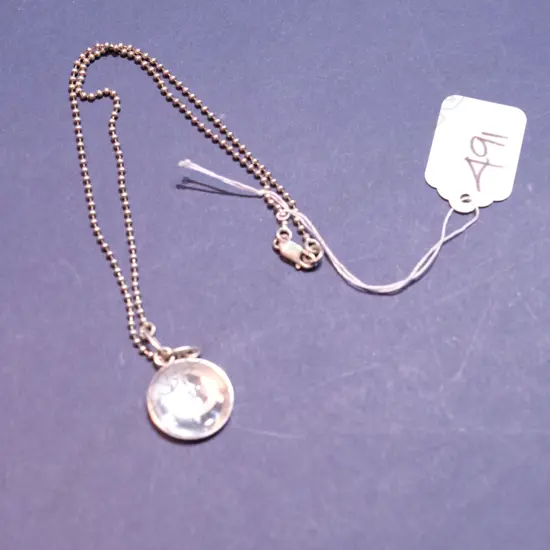 'LAST CHANCE' SILVER NECKLACE COMPASS PENDANT